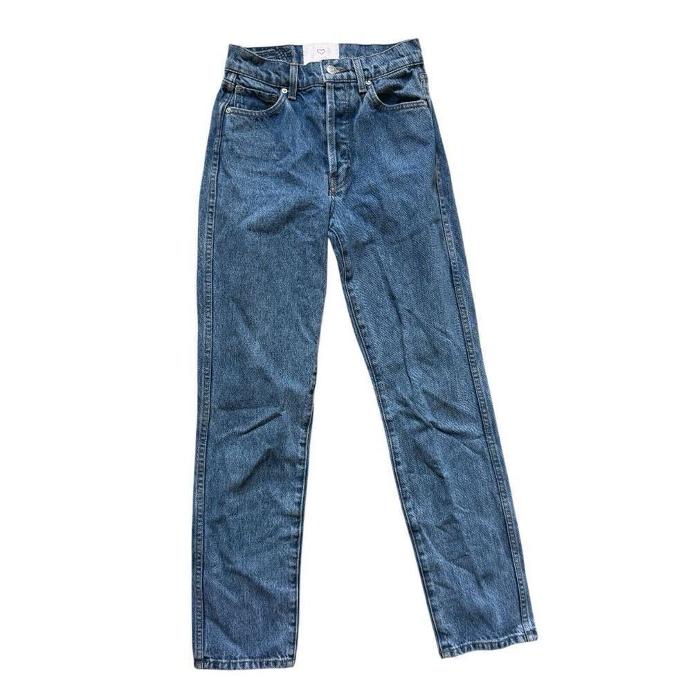 Womens Revice High Waisted Stonewash Straight Leg Mom Jeans - Sz 25